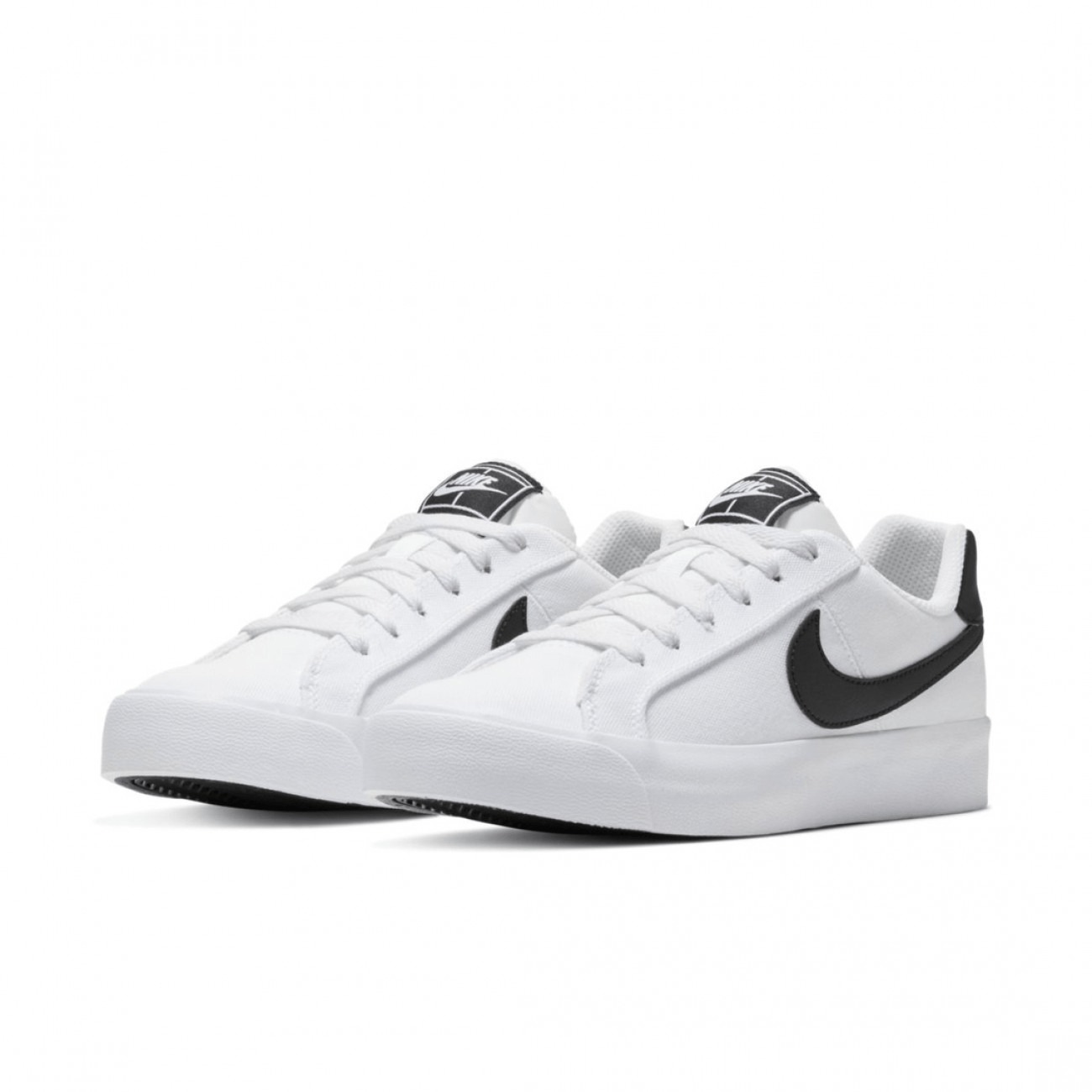Giày Casual Chính Hãng - Nike Court Royale AC Canvas 'White Black' - CD5405-100