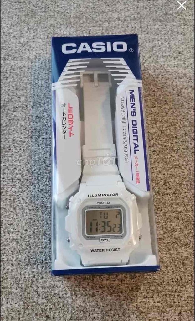 PHỤ KIỆN CHÍNH HÃNG - Đồng Hồ CASIO Có Đèn LED - F108WHC-7B