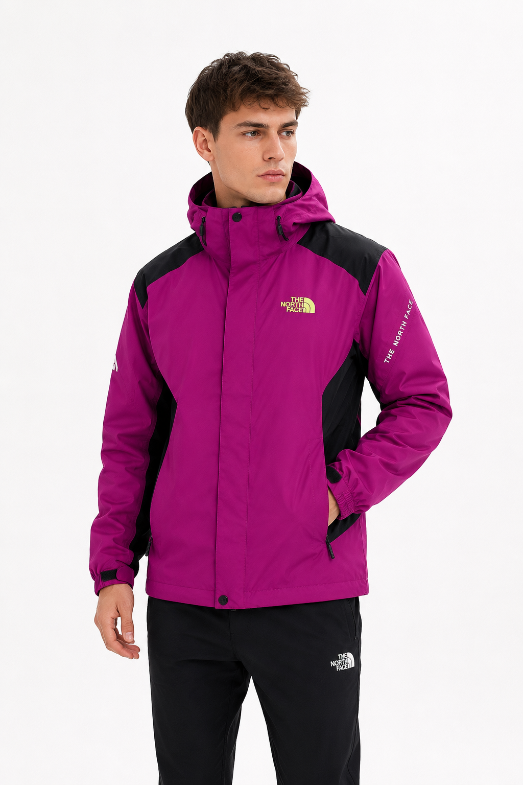 Áo Khoác Chính Hãng - The North Face Gore - Tex Tím Logo Xanh Lá - AKTNF-10