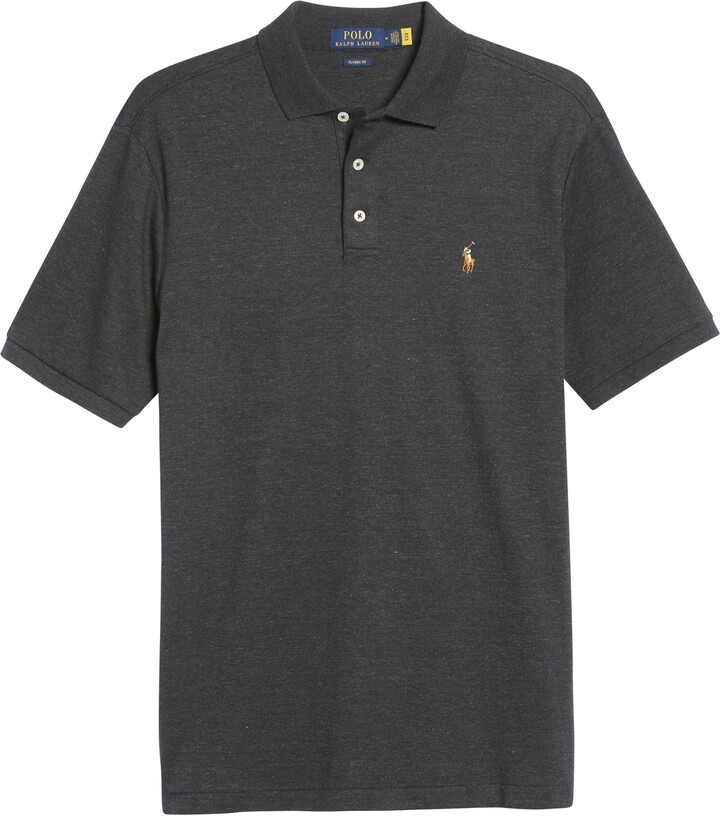 Áo Polo Chính Hãng - Polo RalPh LauRen Classic Fit Xám Logo Vàng - TPX-060