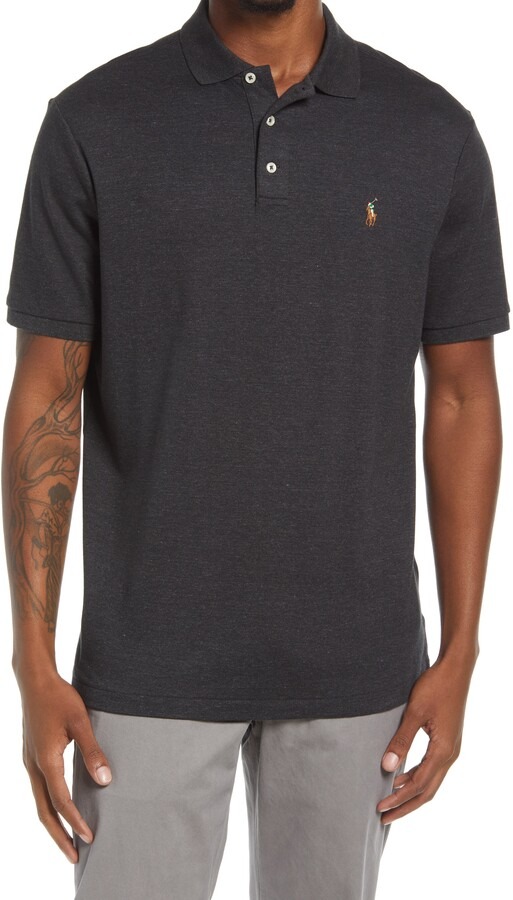 Áo Polo Chính Hãng - Polo RalPh LauRen Classic Fit Xám Logo Vàng - TPX-060