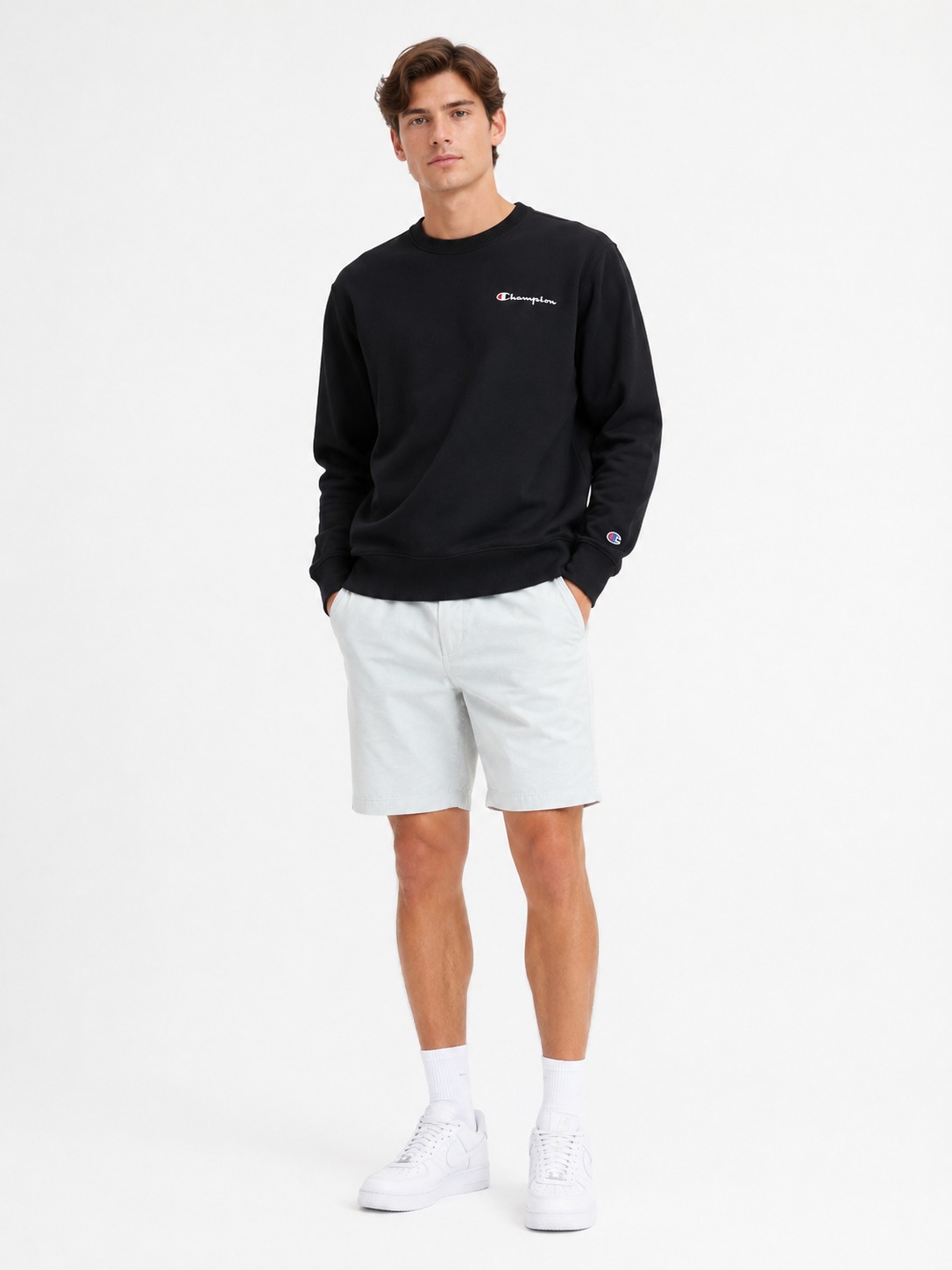 Áo Sweater Chính Hãng - Champion Men Crewneck Oxford Sport - 1563551Black