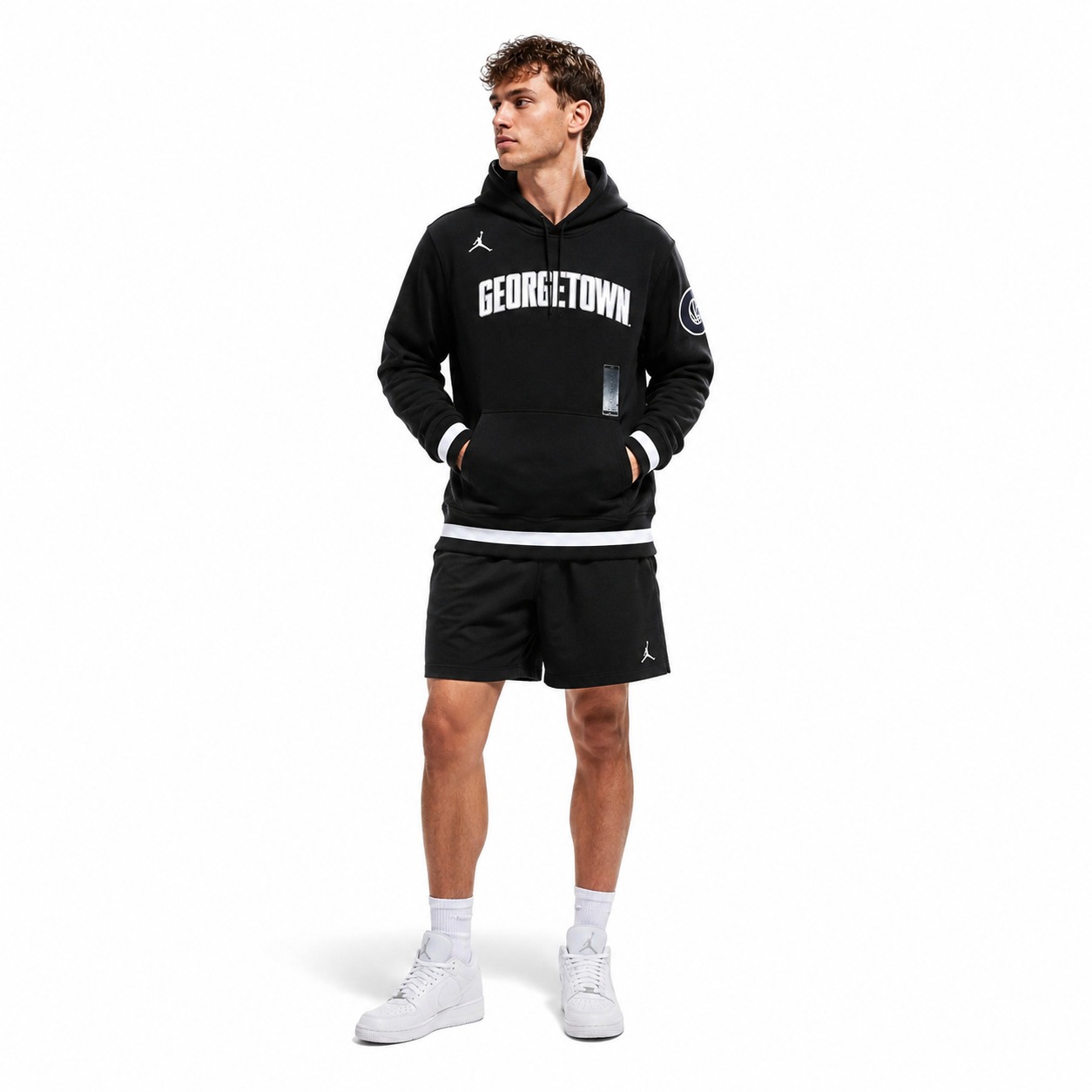 Áo Hoodie Chính Hãng - Jordan Georgetown Hoyas Retro Club Fleece Pullover Hoodie 'Blaclk' - CV7815-010