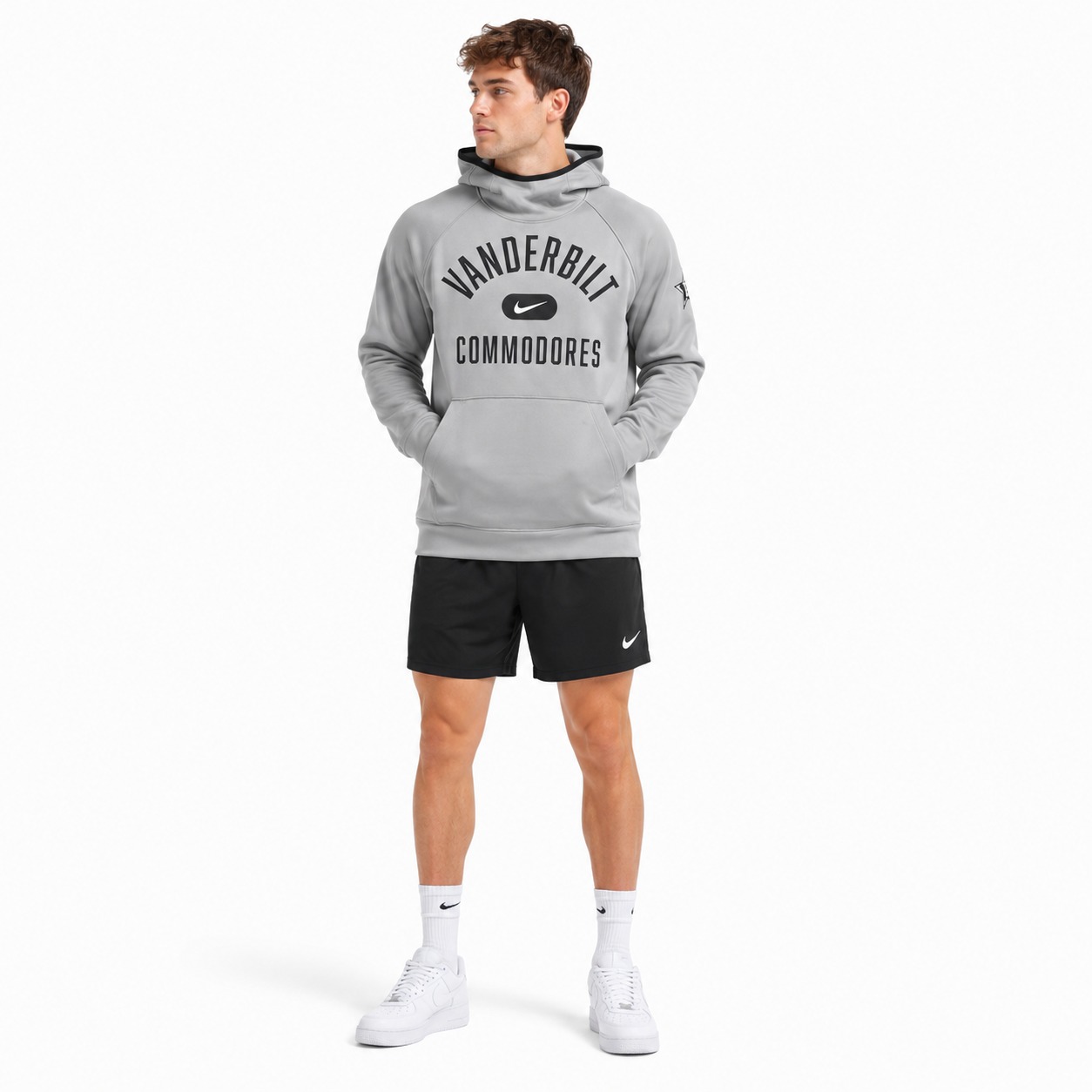 Áo Hoodie Chính Hãng - Men's Nike Vanderbilt Commodores Basketball Grey - AHD-025