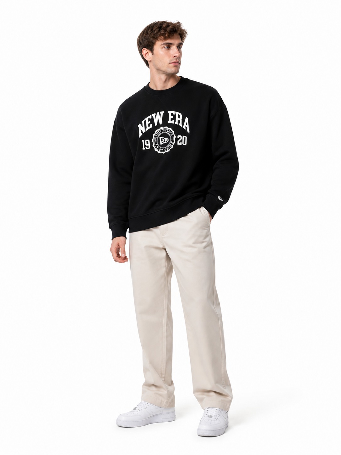 Áo Sweater Chính Hãng - New Era Seasonal College Sweatshirt Black - 13546431