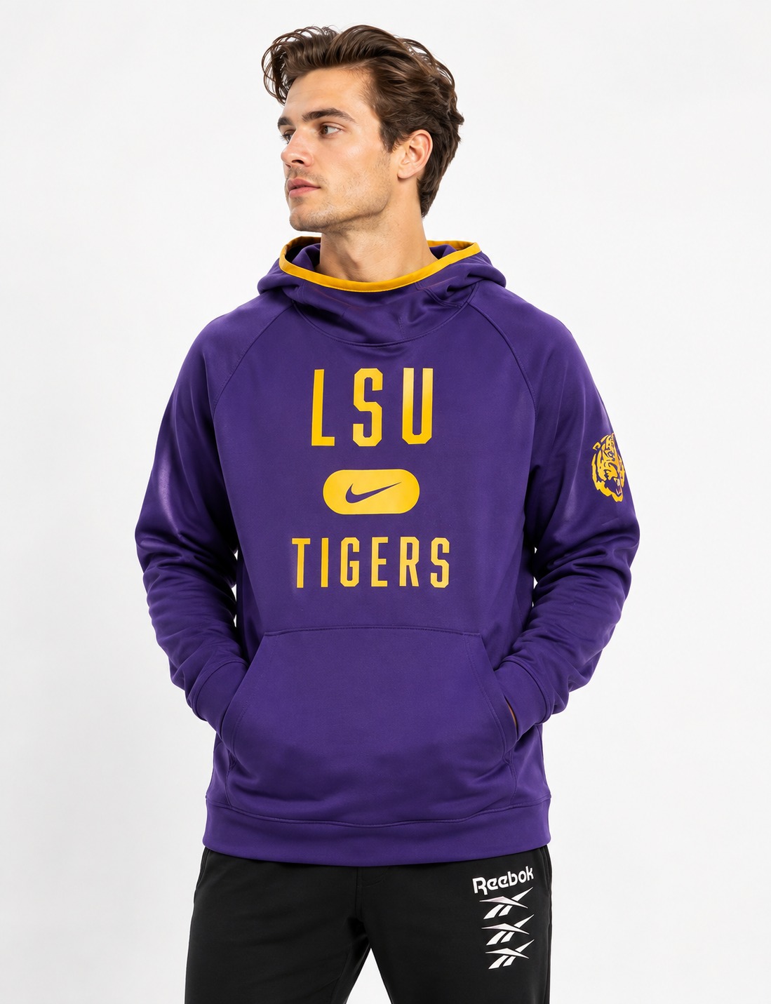 Áo Hoodie Chính Hãng - Nike Text LSU Tigers Purpe - DB5000-547