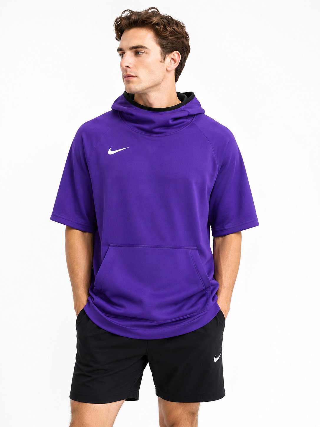 Áo Hoodie Chính Hãng - Nike Spotlight Hoodie SS Mens 4XLT Tall Purple Basketball 