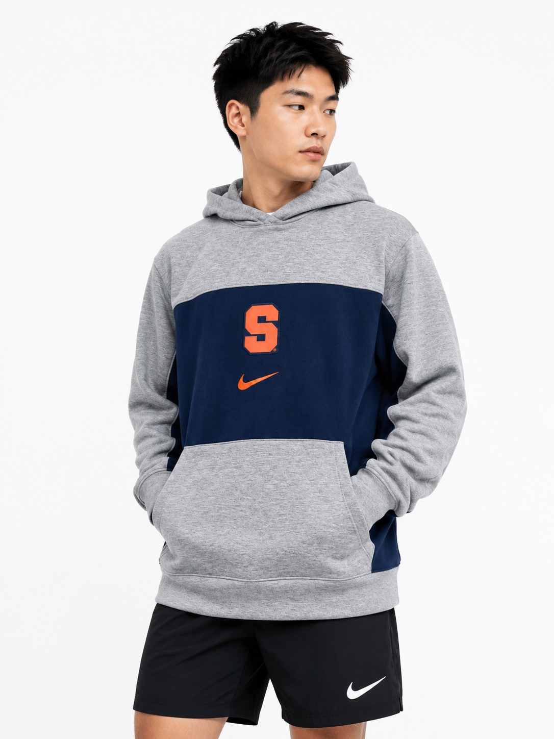 Áo Hoodie Chính Hãng - Nike Syracuse Orange Logo Basketball S 'Gray/Orange' - AHD-091