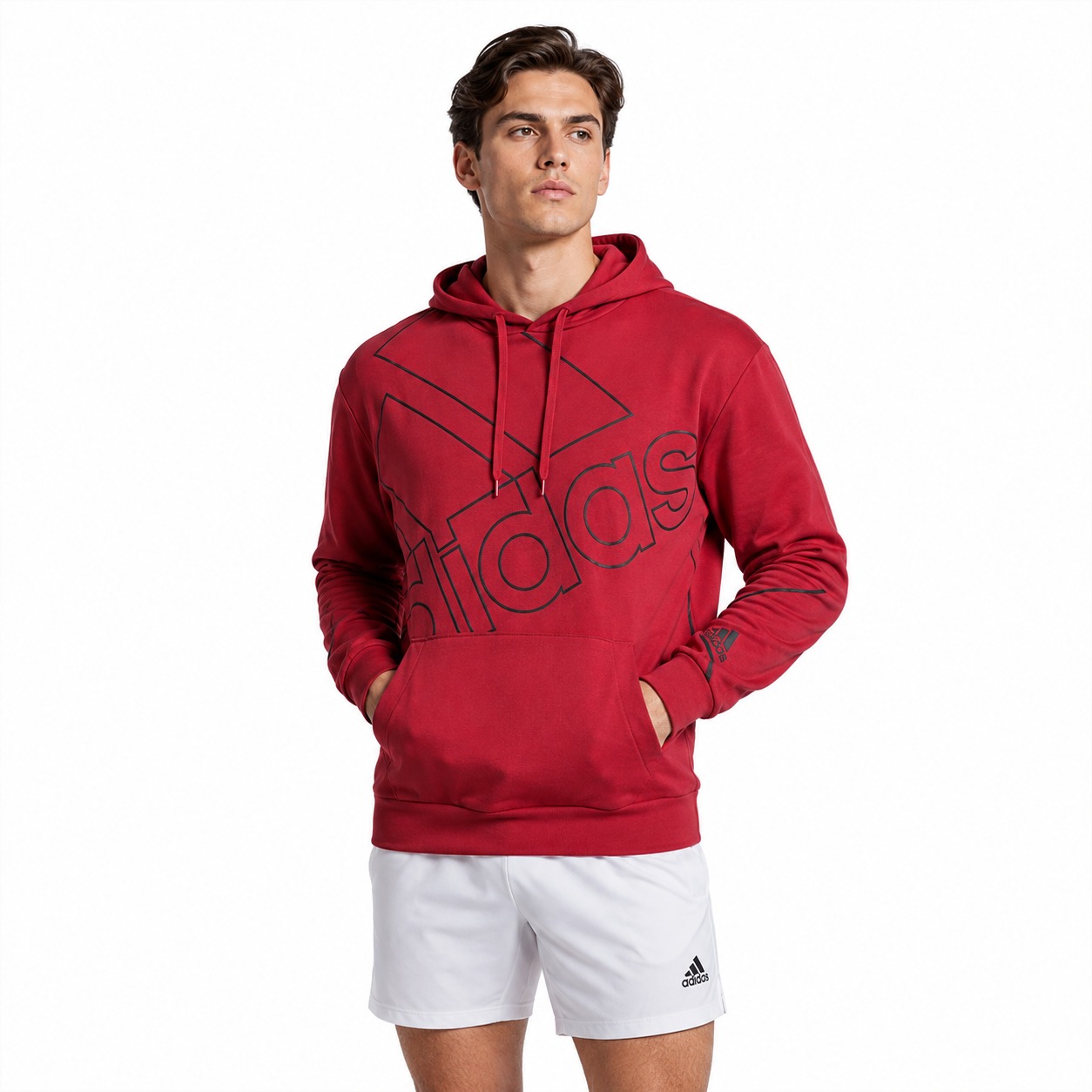 Áo Hoodie Chính Hãng - Adidas Sudadera con capucha Giant Logo ''Red'' - GK9369-030