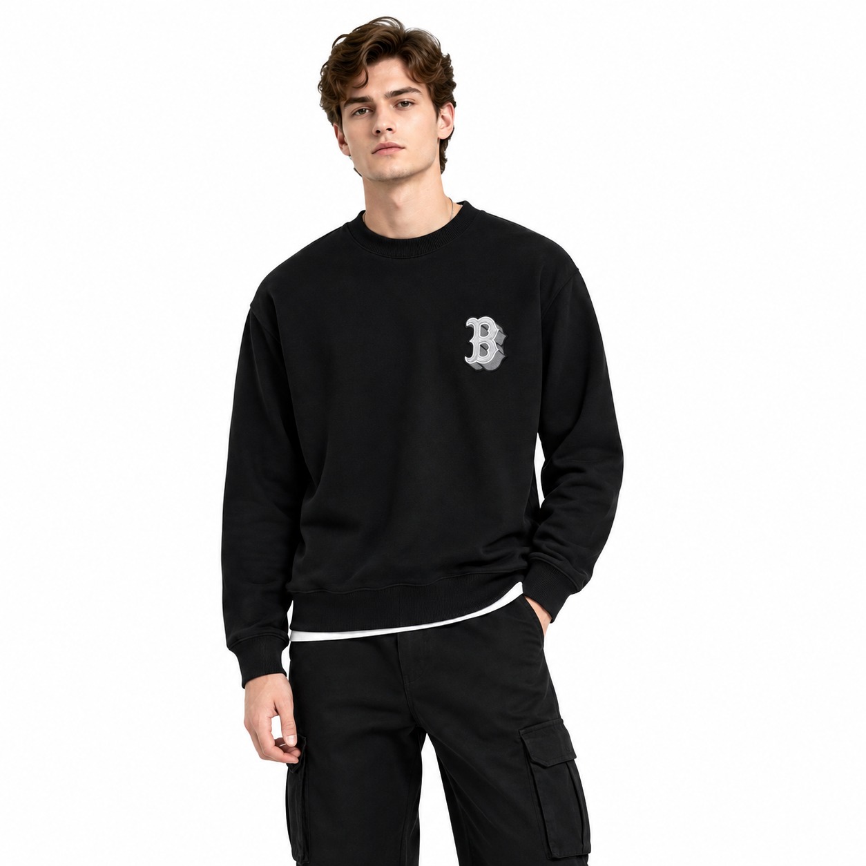 Áo Sweater Chính Hãng - Áo MLB Redsox N Unisex Street Style Black - 3AMTM0131-010