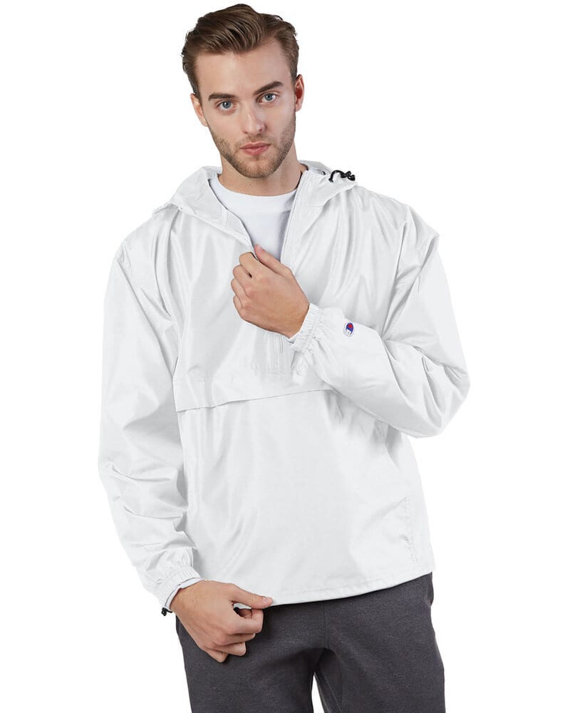 ÁO HOODIE - Champion Packable Anorak 1/4 Zip Hoodie - CO200-White