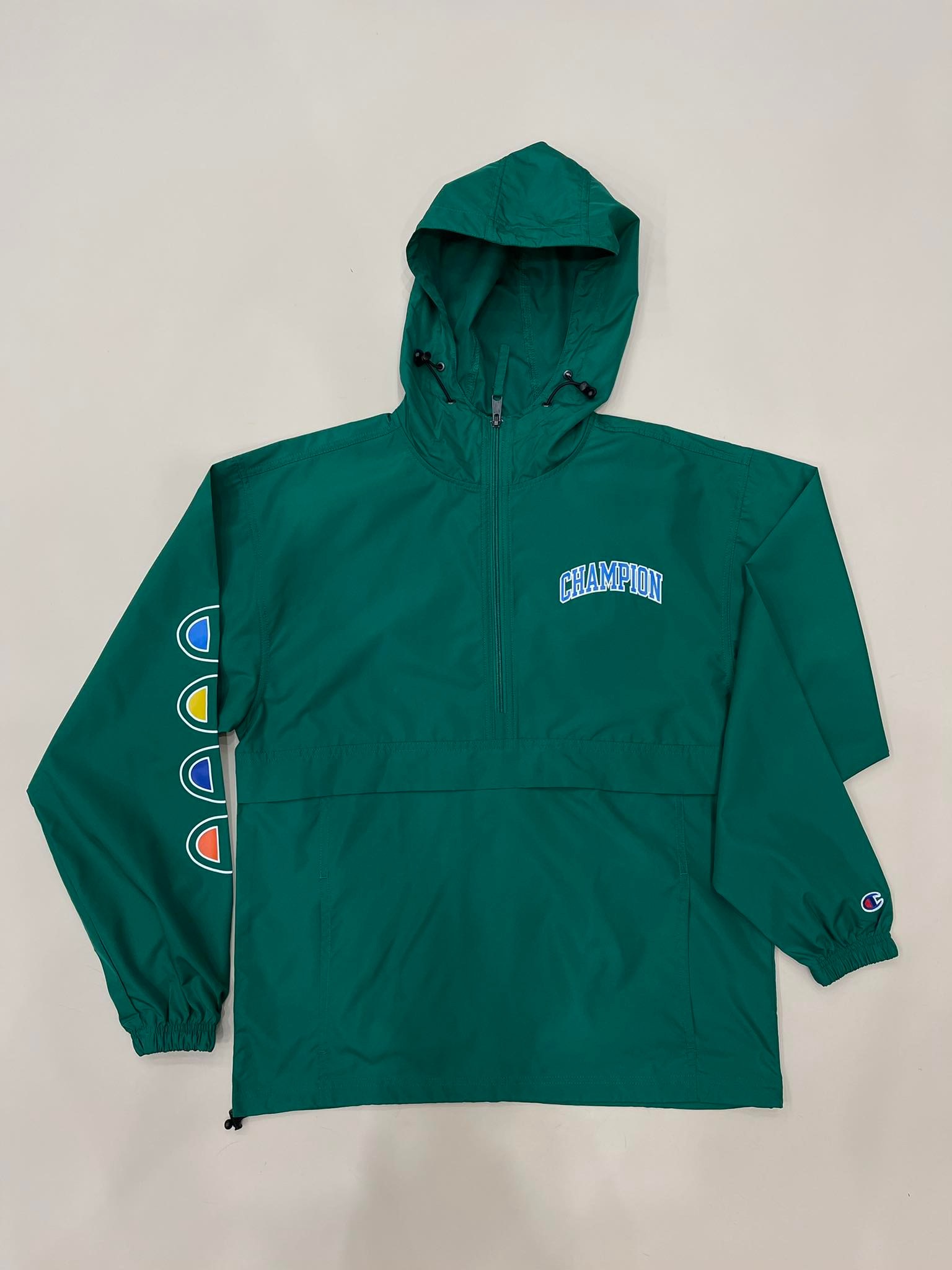 Áo Hoodie Gió Dù Champion Packable Jacket  1/4 Hafl Zip LoGo 