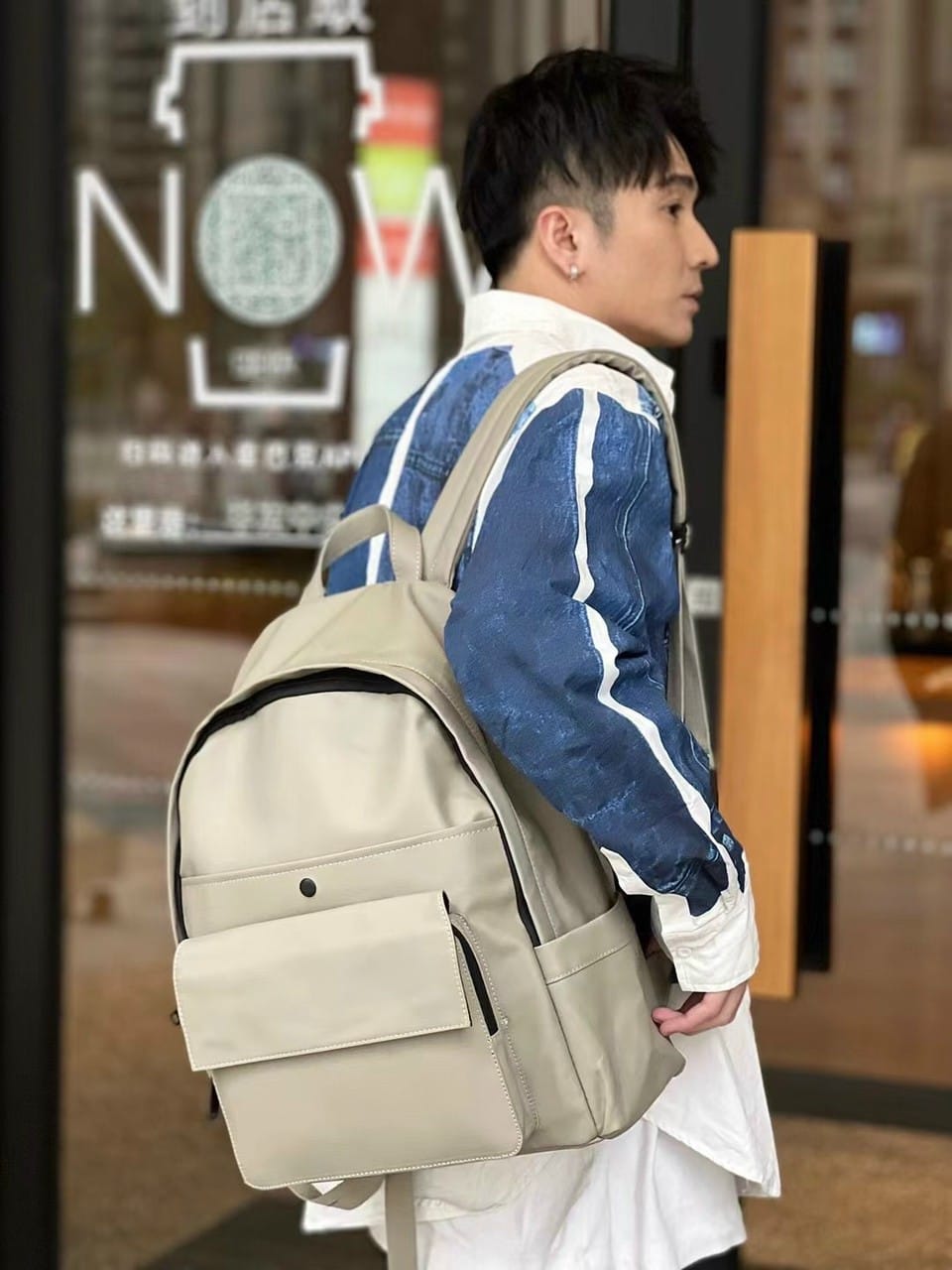 Balo Đi Học Zara Rubberised Canvas Backpack Gray