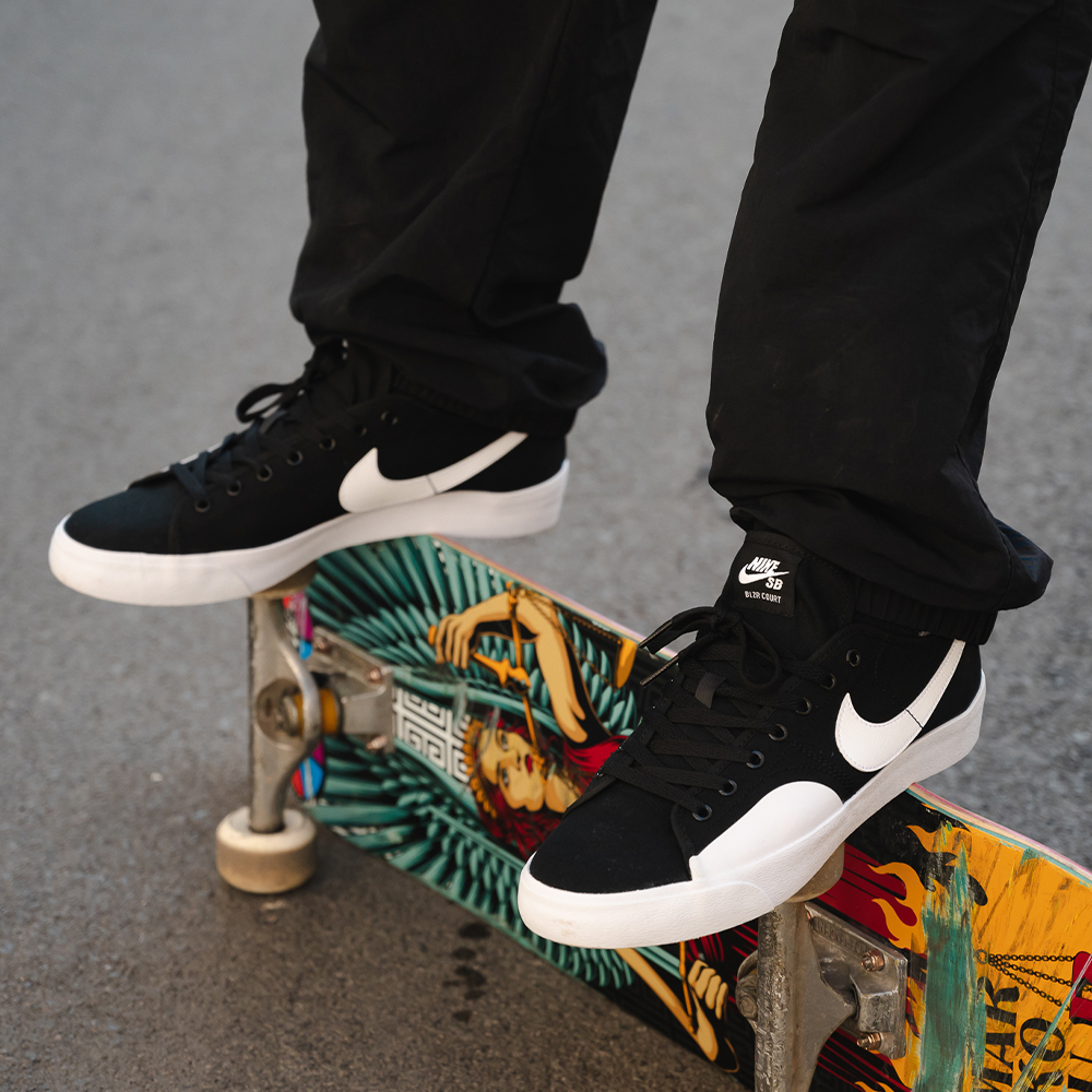 GIÀY SNEAKER NAM - NIKE SB BLAZER COURT BLACK/WHITE - CV1658-002.