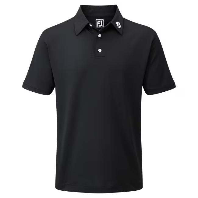 Áo Polo Chính Hãng - FootJoy Men's Stretch Pique Solid Colour Golf 'Black' - 91822-01