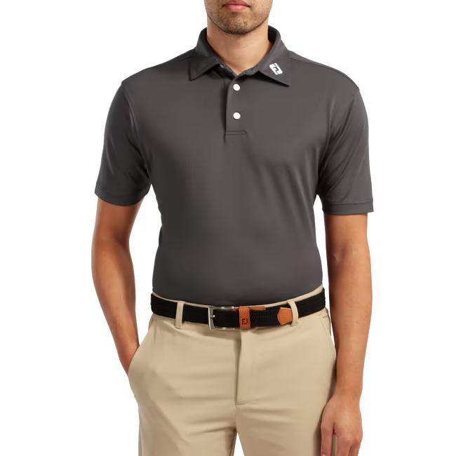 Áo Polo Chính Hãng - FootJoy Men's Stretch Pique Solid Colour Golf 'Grey' - 92420-01