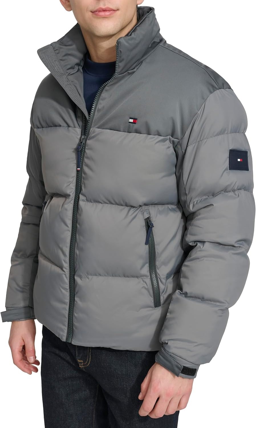 Áo Khoác Phao Chính Hãng - Tommy Hilfiger Mens Mixed-Media Puffer 