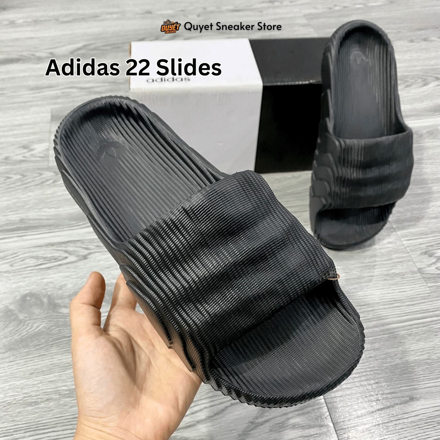 Dép Chính Hãng - Adidas Adilette 22 Slides 'Black'- ID4925