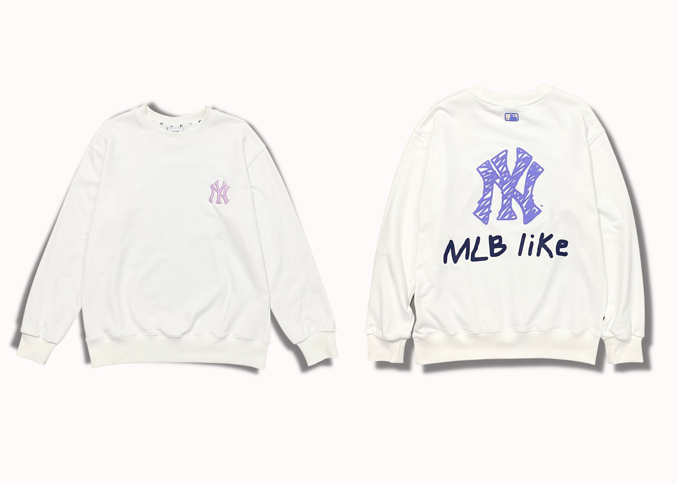 MLB  Áo sweatshirt phom suông LIKE Back Square Print