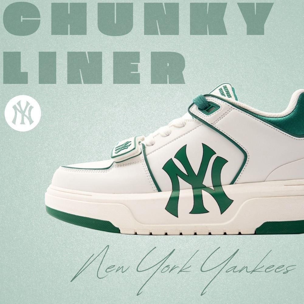 Giày Casual Chính Hãng - MLB Liner Basic New York Yankees Cổ Mid 'White/Green' - 3ASXLMB3N-50GNS