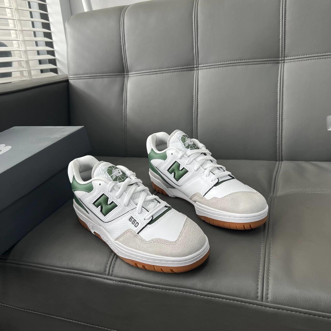 Giày Casual Chính Hãng - Sneaker Nam Nữ NewBalance 550 White Green - BB550ESB