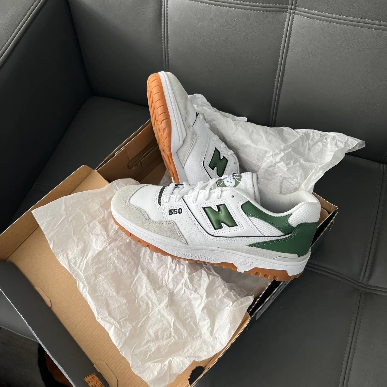 Giày Casual Chính Hãng - Sneaker Nam Nữ NewBalance 550 White Green - BB550ESB