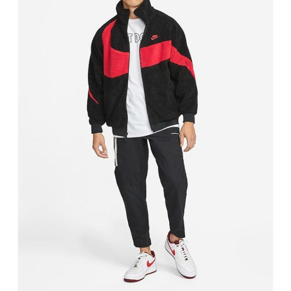 Áo Khoác Lông/Gió 2 Mặt Chính Hãng - Nike Sportswear Swoosh Black/Red - BQ6546-008