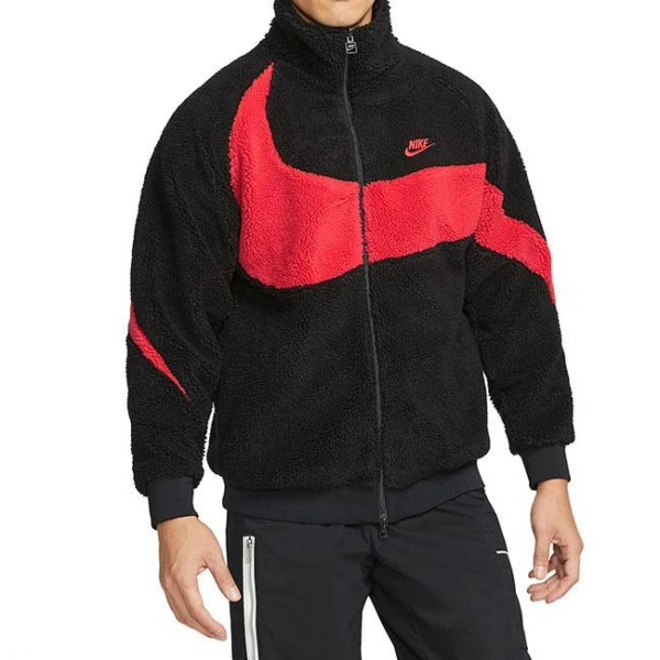 Áo Khoác Lông/Gió 2 Mặt Chính Hãng - Nike Sportswear Swoosh Black/Red - BQ6546-008
