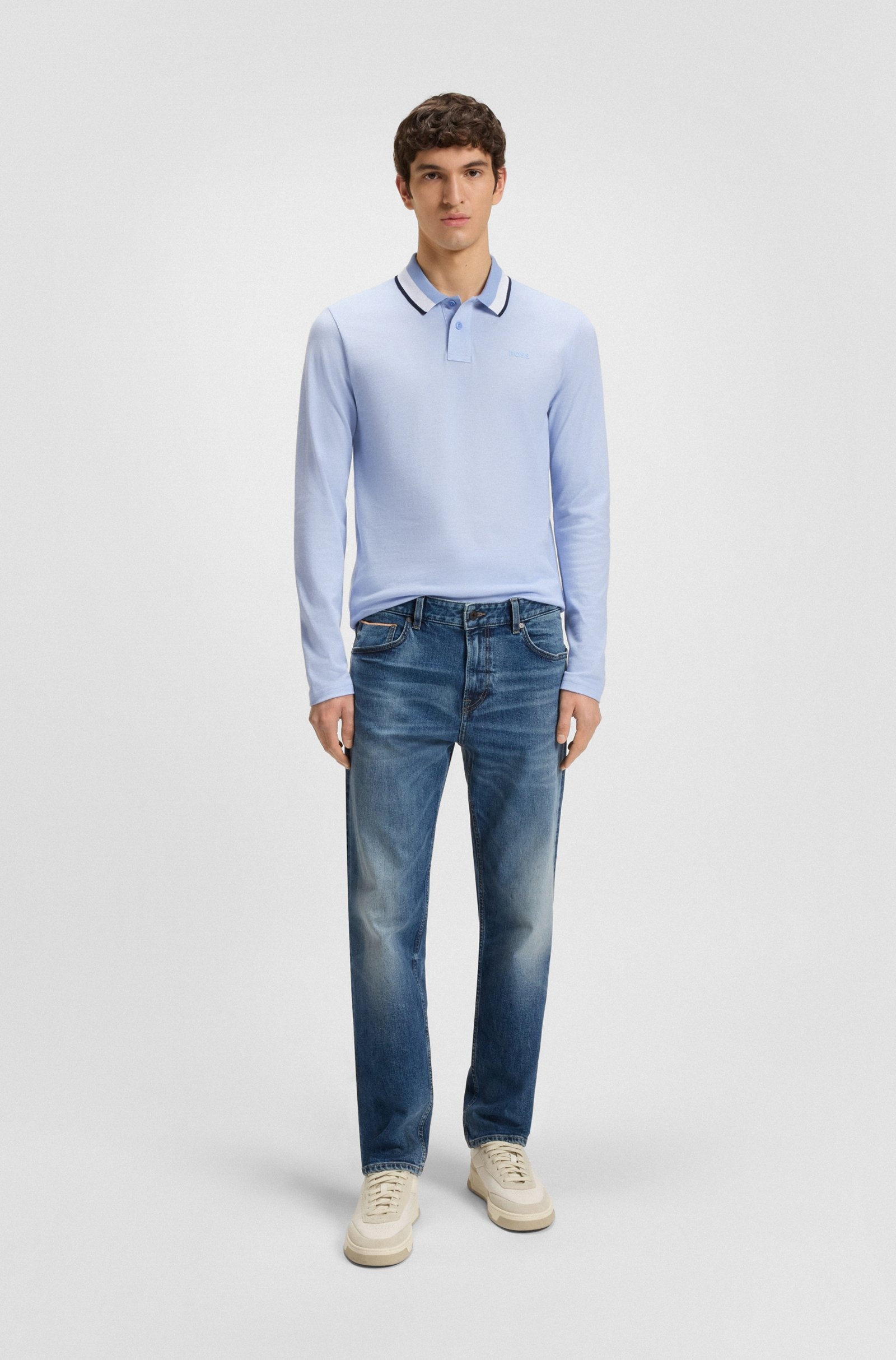 Áo Sweater Chính Hãng - Hugo BOSS Paddy Polo Shirt Long Sleeve ''Light Purple'' - 50544845-070