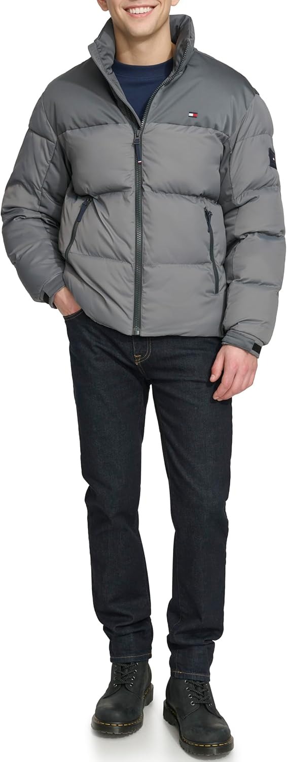 Áo Khoác Phao Chính Hãng - Tommy Hilfiger Mens Mixed-Media Puffer 