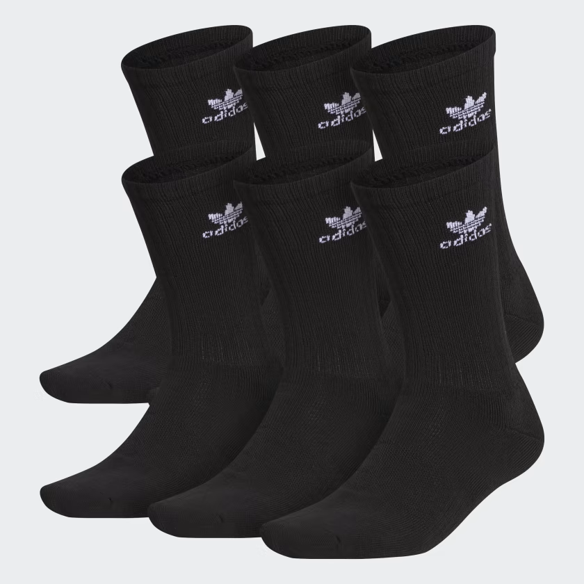 Phụ Kiện Chính Hãng - Tất Adidas Trefoil Crew Socks 6 Pairs / 6 đôi '' Black '' - CI8723