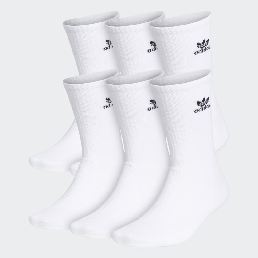 Phụ Kiện Chính Hãng - Tất Adidas Trefoil Crew Socks 6 Pairs / 6 đôi '' White '' - CI9853