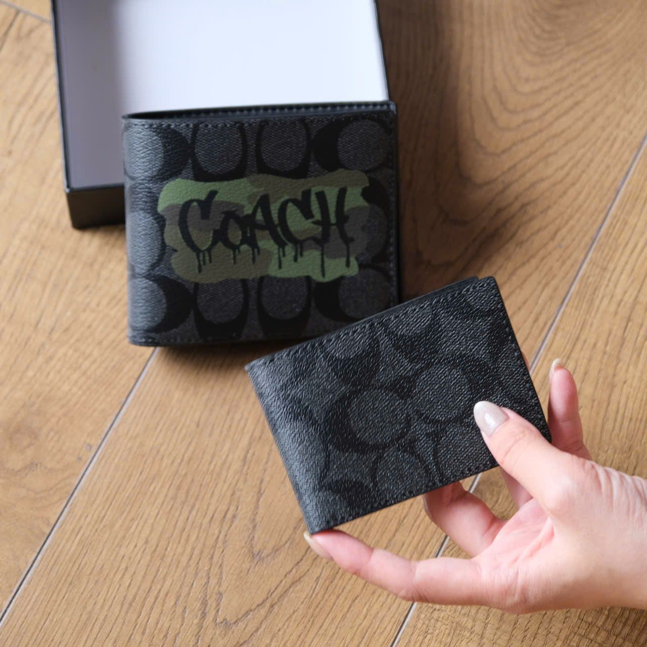 Phụ Kiện Chính Hãng - Ví Coach Mono Xám Grafity 'Back/Grey/Camo' - VC33