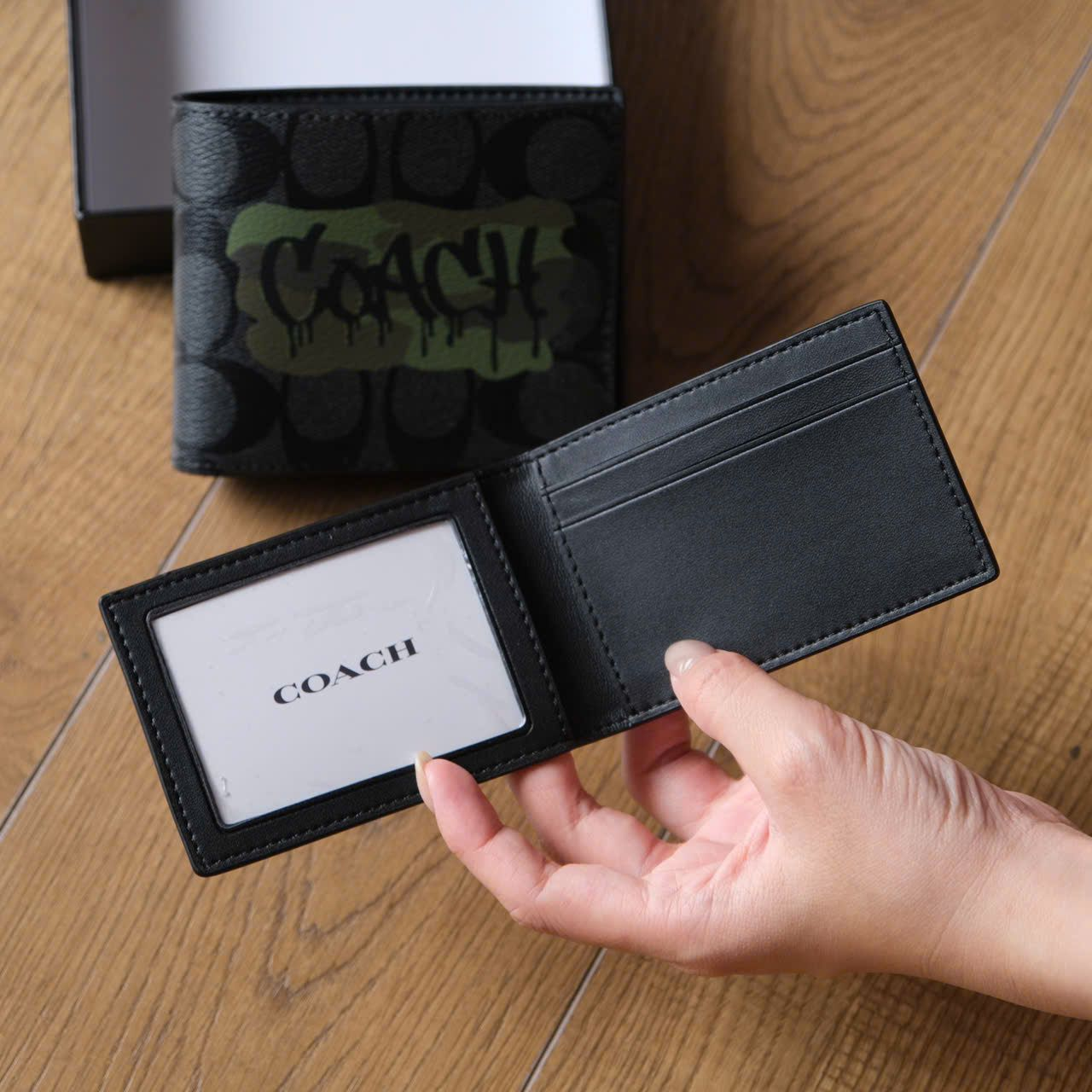 Phụ Kiện Chính Hãng - Ví Coach Mono Xám Grafity 'Back/Grey/Camo' - VC33