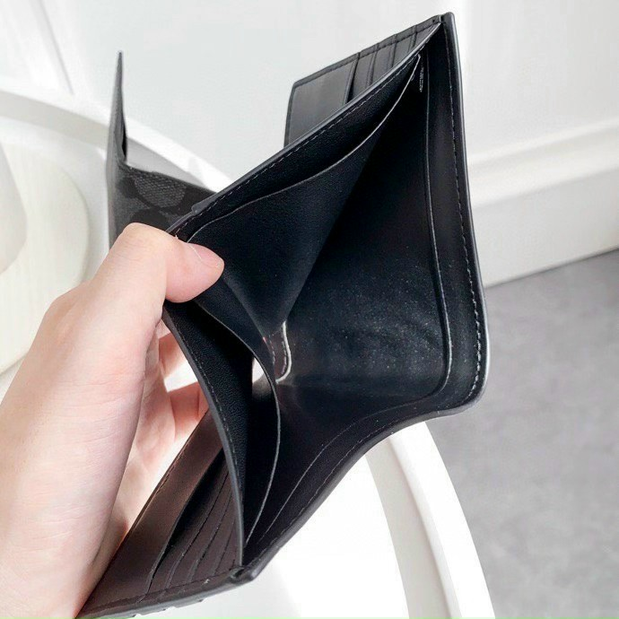 Phụ Kiện Chính Hãng - Ví Coach 3 In 1 Wallet In Signature Canvas With Varsity Stripe 'Black' - VC35