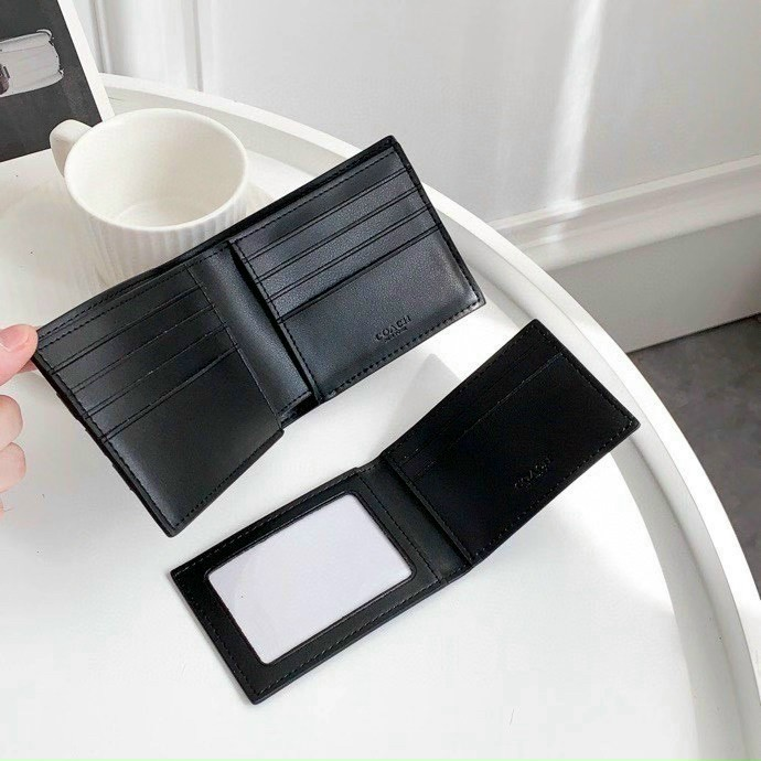 Phụ Kiện Chính Hãng - Ví Coach 3 In 1 Wallet In Signature Canvas With Varsity Stripe 'Black' - VC35