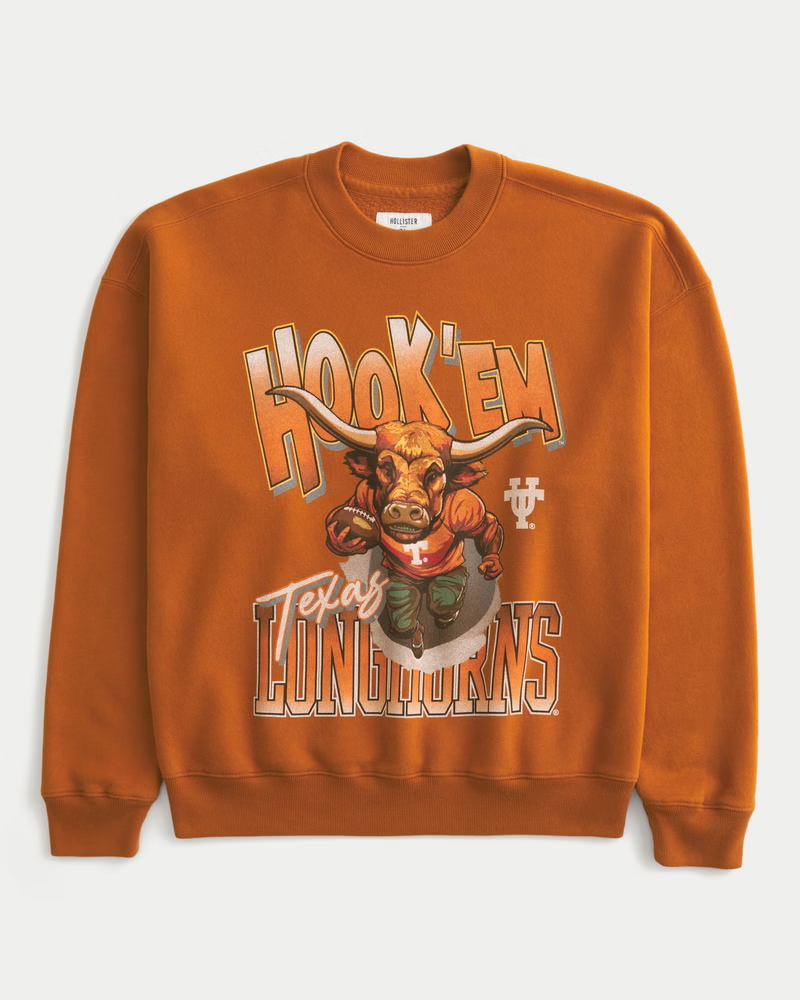 Áo Sweater Chính Hãng - Áo Hollister Men's University of Texas at Austin Longhorns Graphic Crew Sweatshirt 