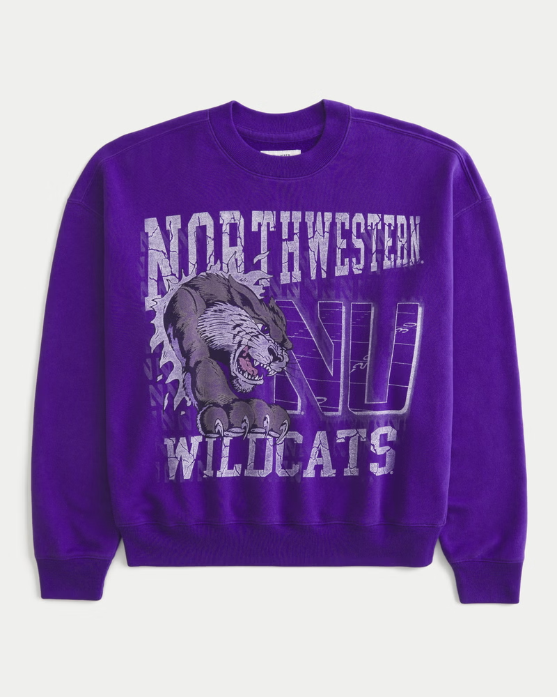 Áo Sweater Chính Hãng - Hollister Men's Boxy University of Nebraska Cornhuskers Graphic Crew Sweatshirt 