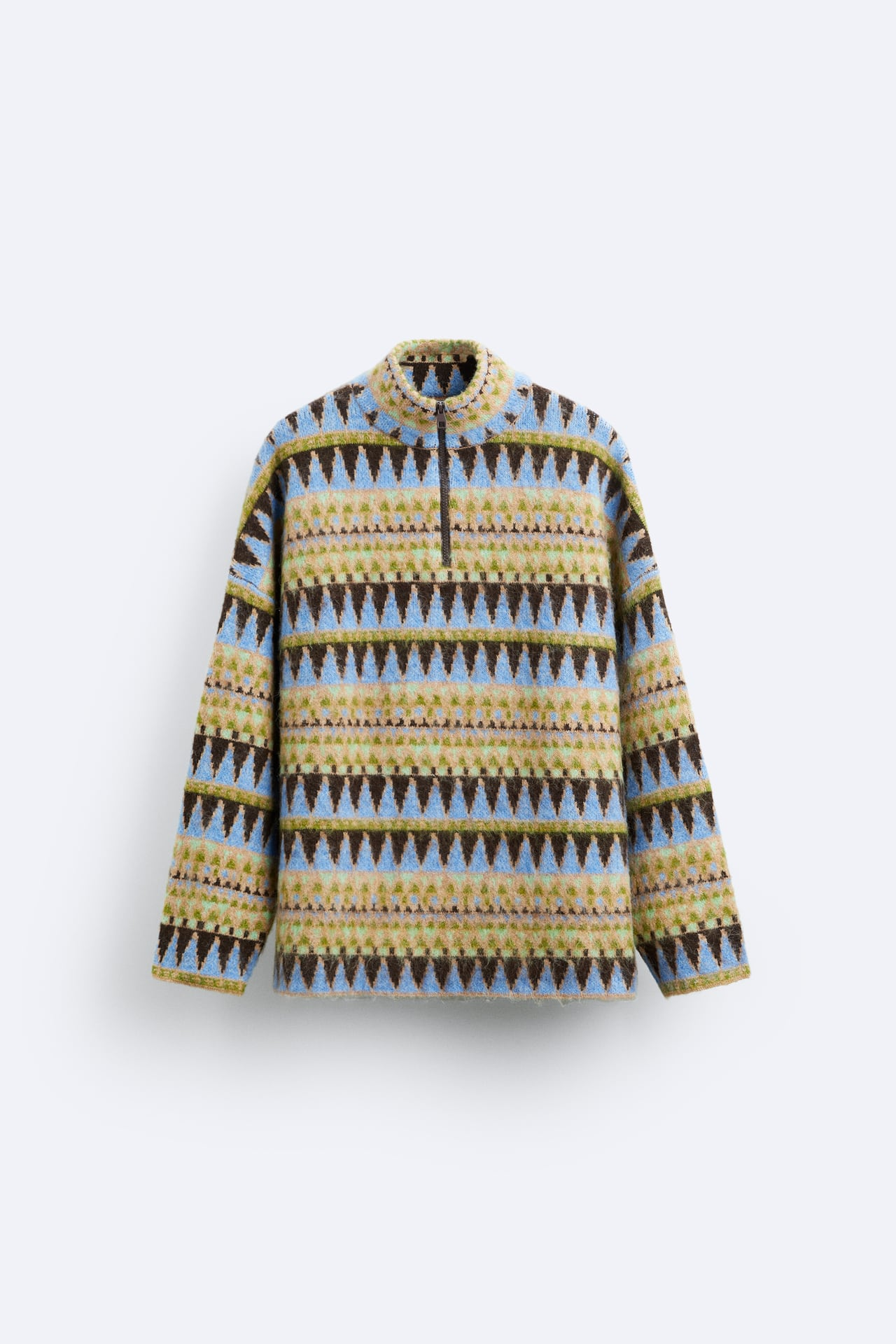 Áo Sweater Chính Hãng - Áo len Zara Geometric Jacquard 