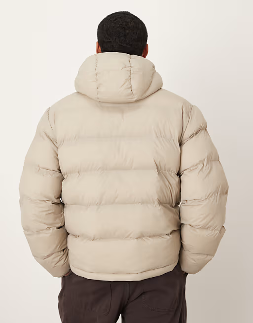 Áo Khoác Phao Chính Hãng - Calvin Klein Jeans Monologo Puffer Jacket In Beige 