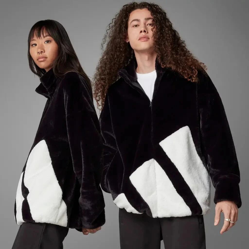 Áo Khoác Chính Hãng - Áo Lông Adidas Faux Fur Logo Jacket - HI1199