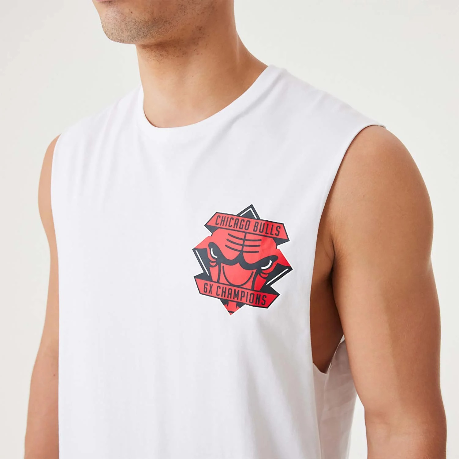 Áo Thể Thao Hè - Áo 3 lỗ Newera Chicago Bulls NBA 6x Championship 'White' Tank Top - 60332286