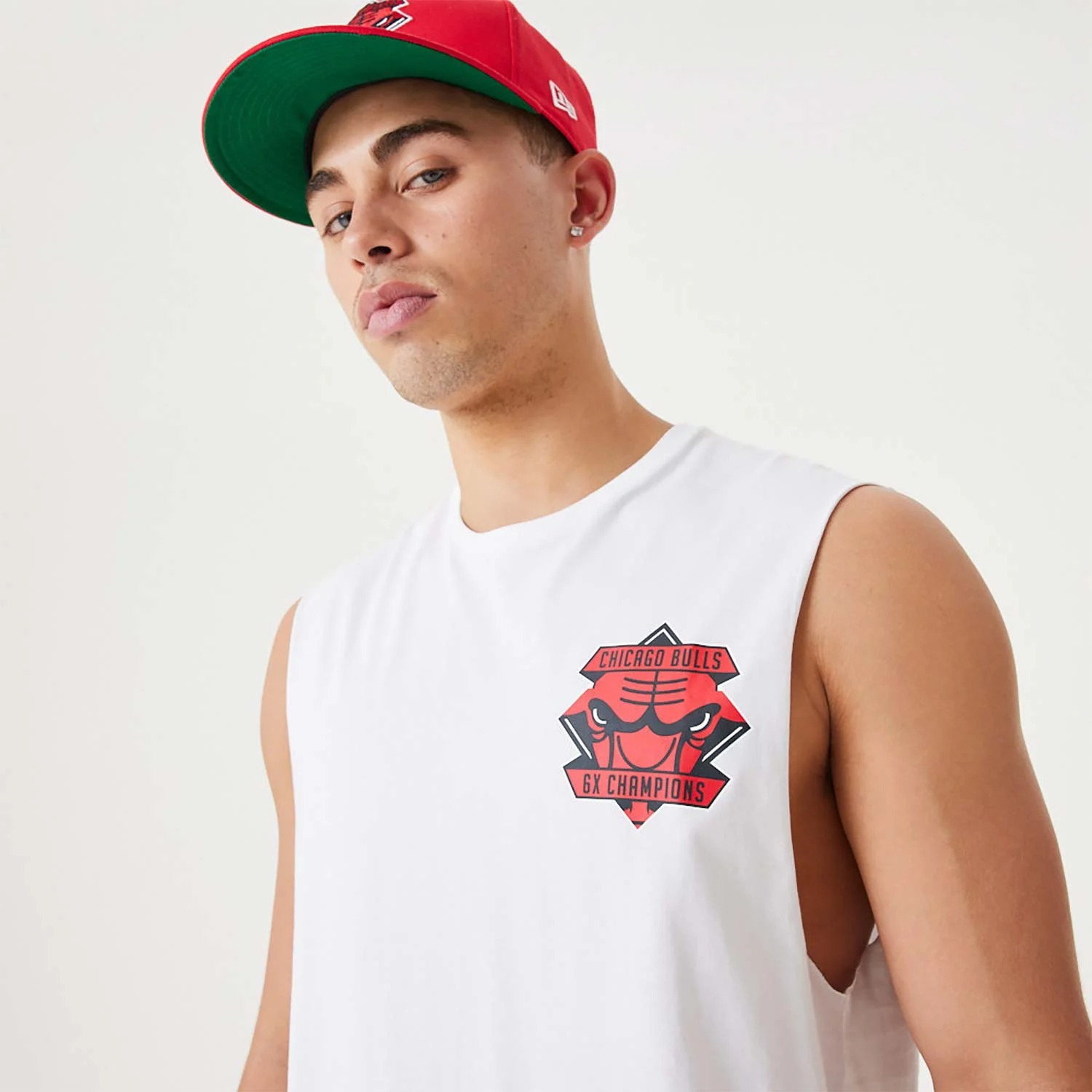 Áo Thể Thao Hè - Áo 3 lỗ Newera Chicago Bulls NBA 6x Championship 'White' Tank Top - 60332286