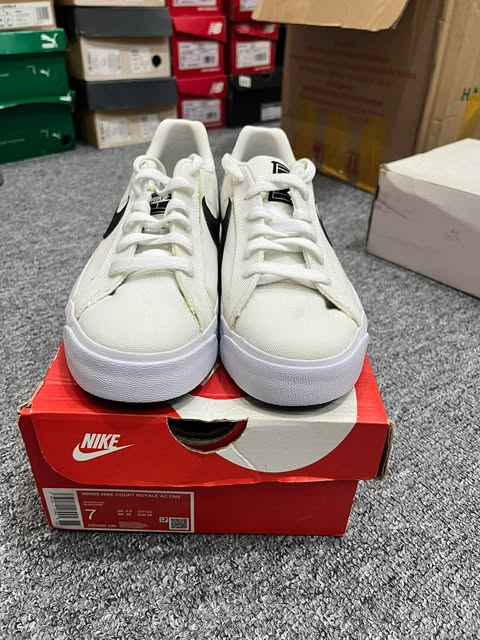 Giày Casual Chính Hãng - Nike Court Royale AC Canvas 'White Black' - CD5405-100