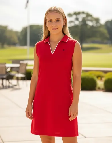 Váy Nữ Chính Hãng - Vintage Tommy Hilfiger Polo Dress Women’s Red -A4BA1KA2-sca