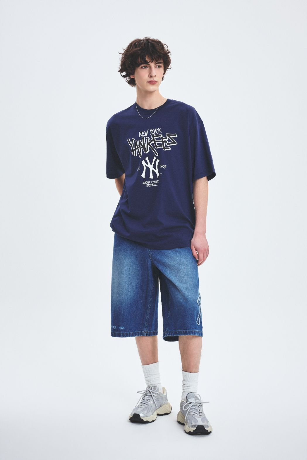 Áo TShirts Chính Hãng - MLB Basic Big Logo Mega Overfit Functional Yankees 