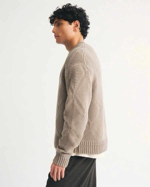 Áo Sweater Chính Hãng -  Abercrombie & Fitch Diamond Stitch Crew Sweater 