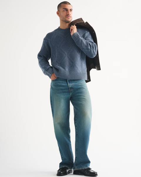 Áo Sweater Chính Hãng -  Abercrombie & Fitch Diamond Stitch Crew Sweater 