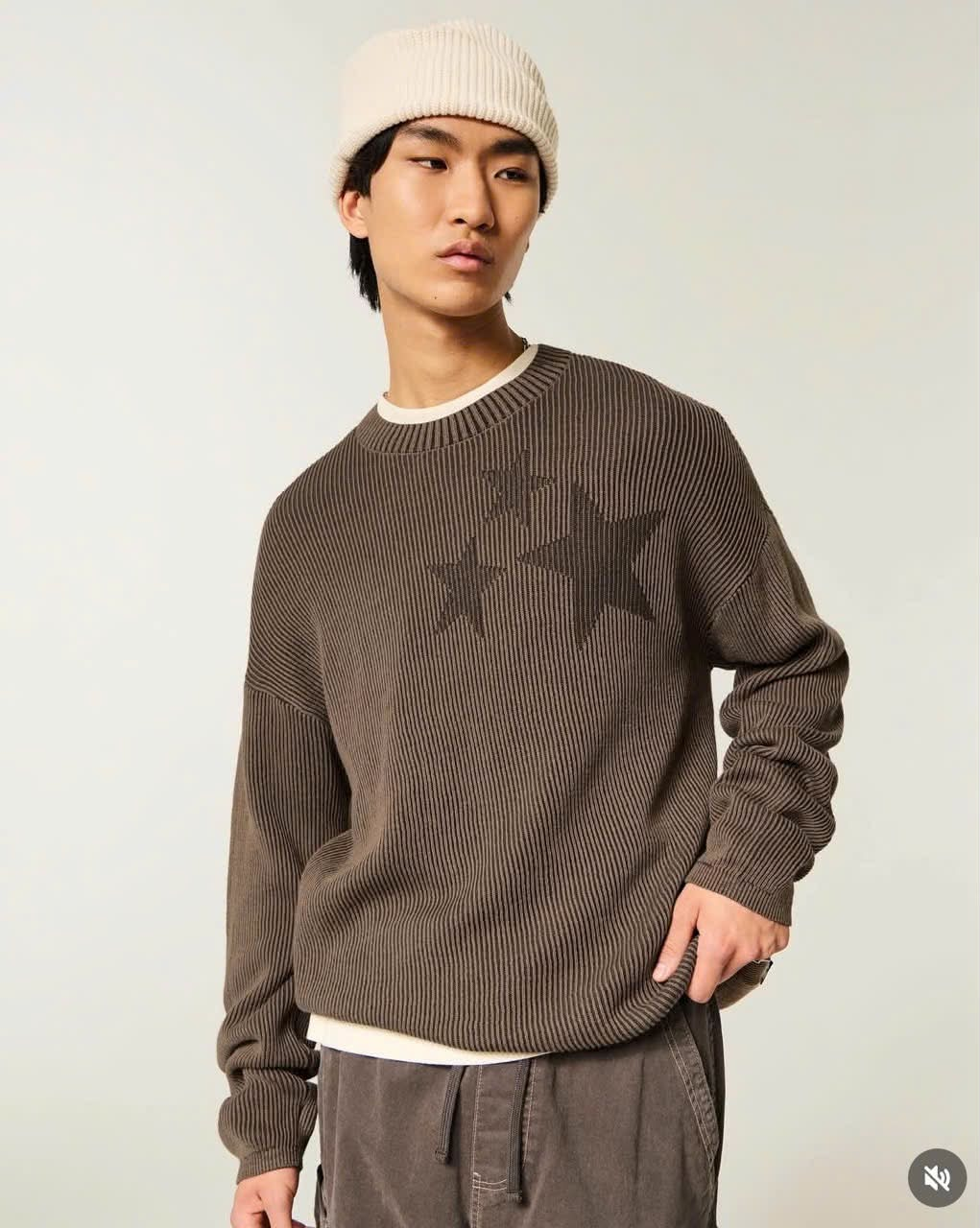 Áo Sweater Chính Hãng - Hollister Boxy Star Graphic Crew Sweater 