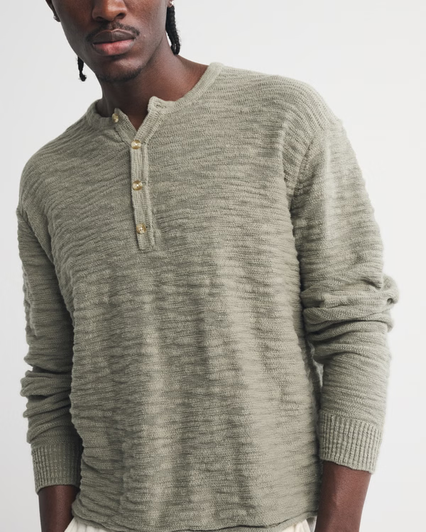 Áo Sweater Chính Hãng - Abercrombie & Fitch Cotton Knit Henley 